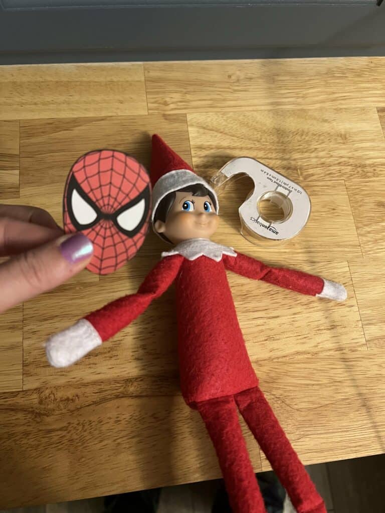 elf on the shelf idea: spiderman! - celebrating with kids